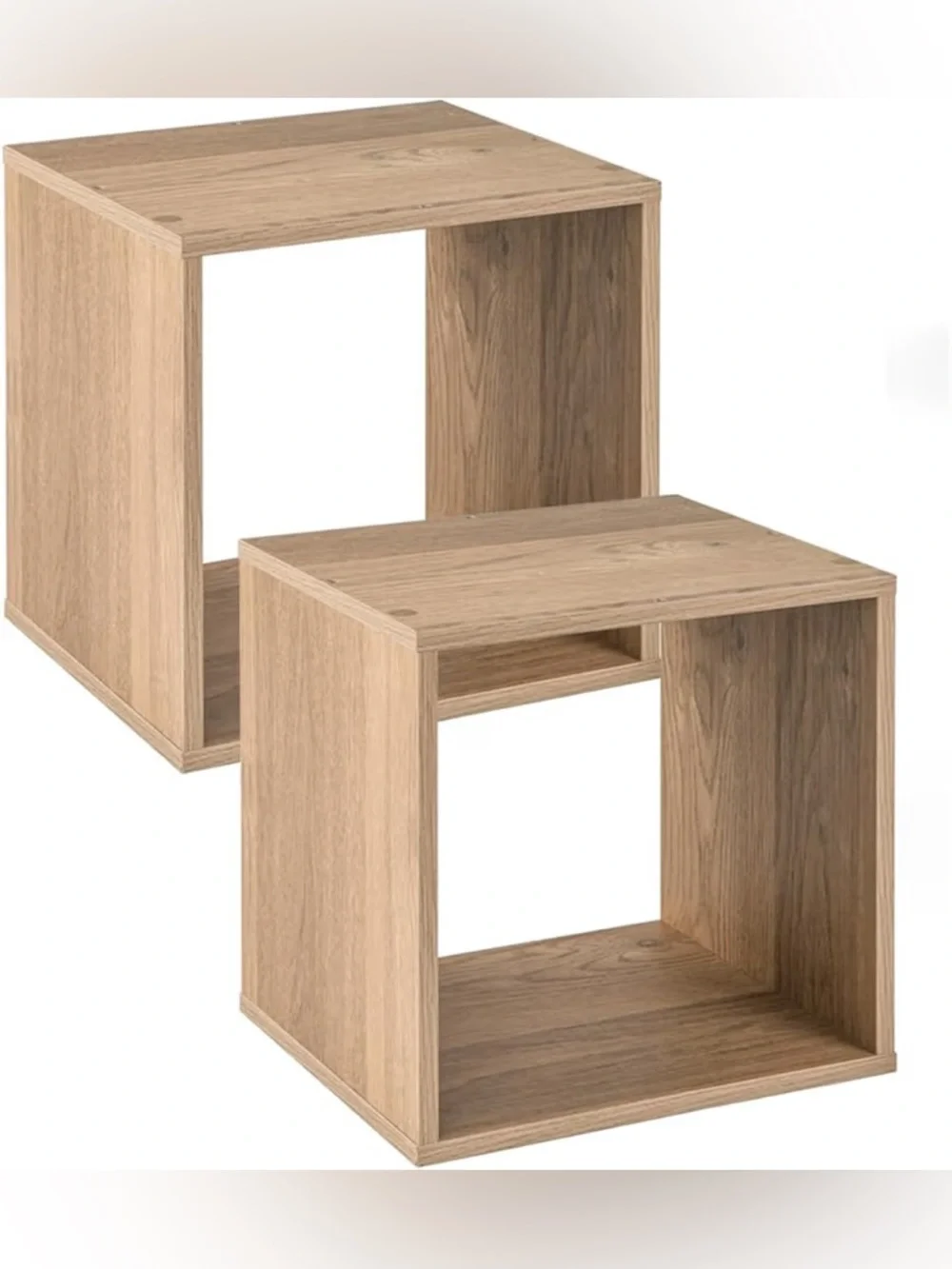 Rubbermaid Natural Wood Wall Cube Shelves with Light Wood Finish